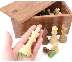32 Pièces échecs bois T5 LESTEES 95 mm + Coffret bois