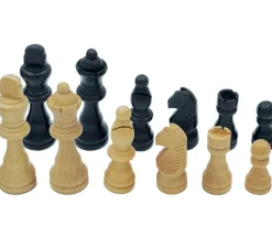 32 Pièces échecs bois lestées Roi 8.8 cm + coffret bois