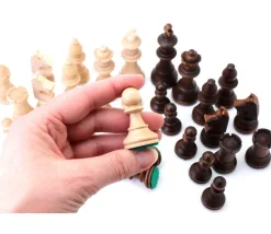 32 Pièces échecs bois T5 LESTEES 95 mm en sac tissu