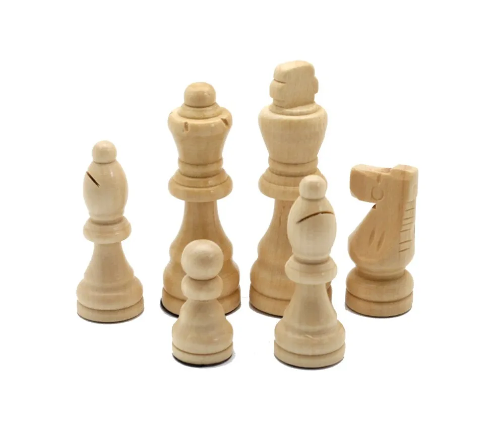 32 Pièces échecs bois T3 (noir/naturel) + coffret en bois
