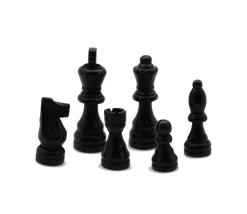 32 Pièces échecs bois T3 (noir/naturel) + coffret en bois