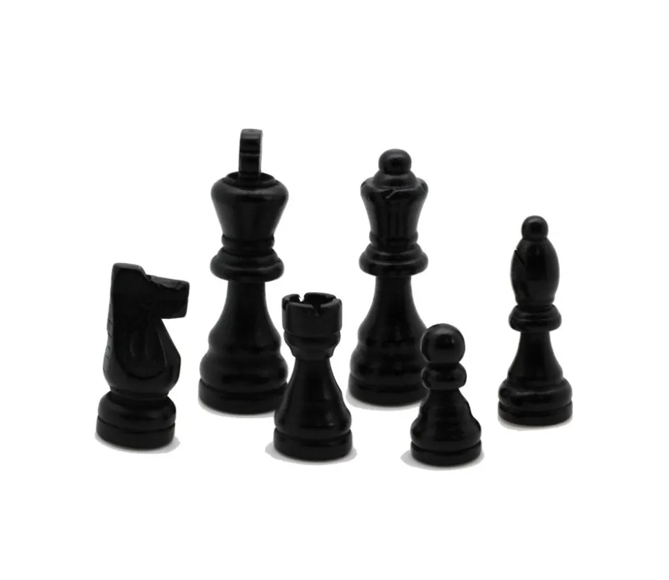 32 Pièces échecs bois T3 (noir/naturel) + coffret en bois