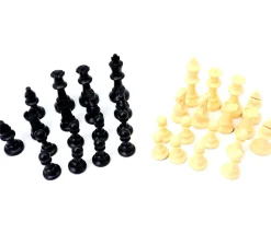 32 Pièces échecs plastique 77 mm Staunton taille T3 + 2 dames