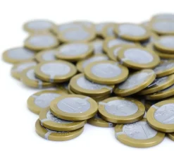 100 Pièces de 1 euro en Re-plastique monnaie factice jeu
