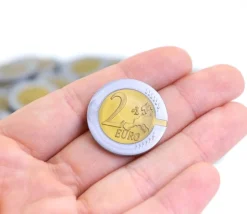 100 Pièces de 2 euros en Re-plastique monnaie factice jeu