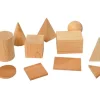 11 pièces en bois formes géométriques diverses : solides et bases