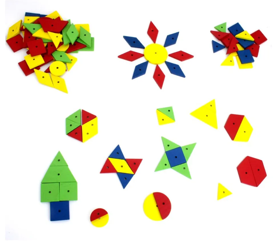 100 pièces mosaiques bois fines avec trou formes géométriqes