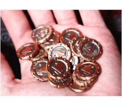 35 pièces métal cuivrées pour jeu L'Antre du Roi de la Montagne