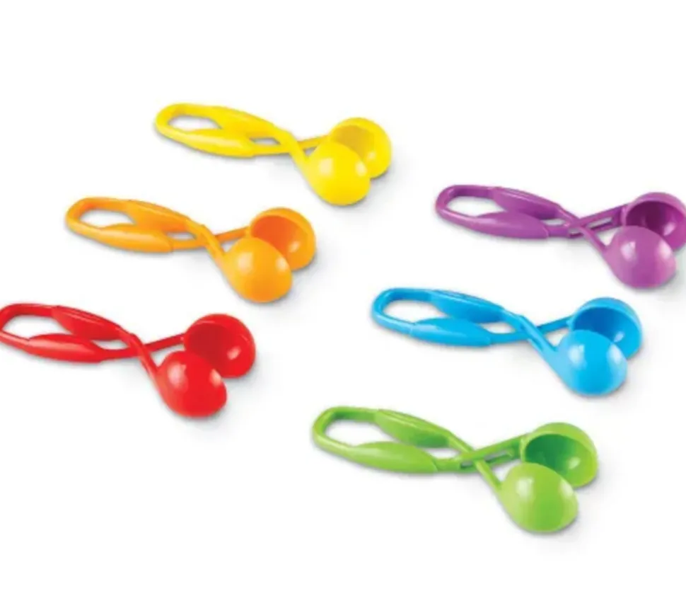 6 Pinces cuillères pour jeu motricité 11.5 cm