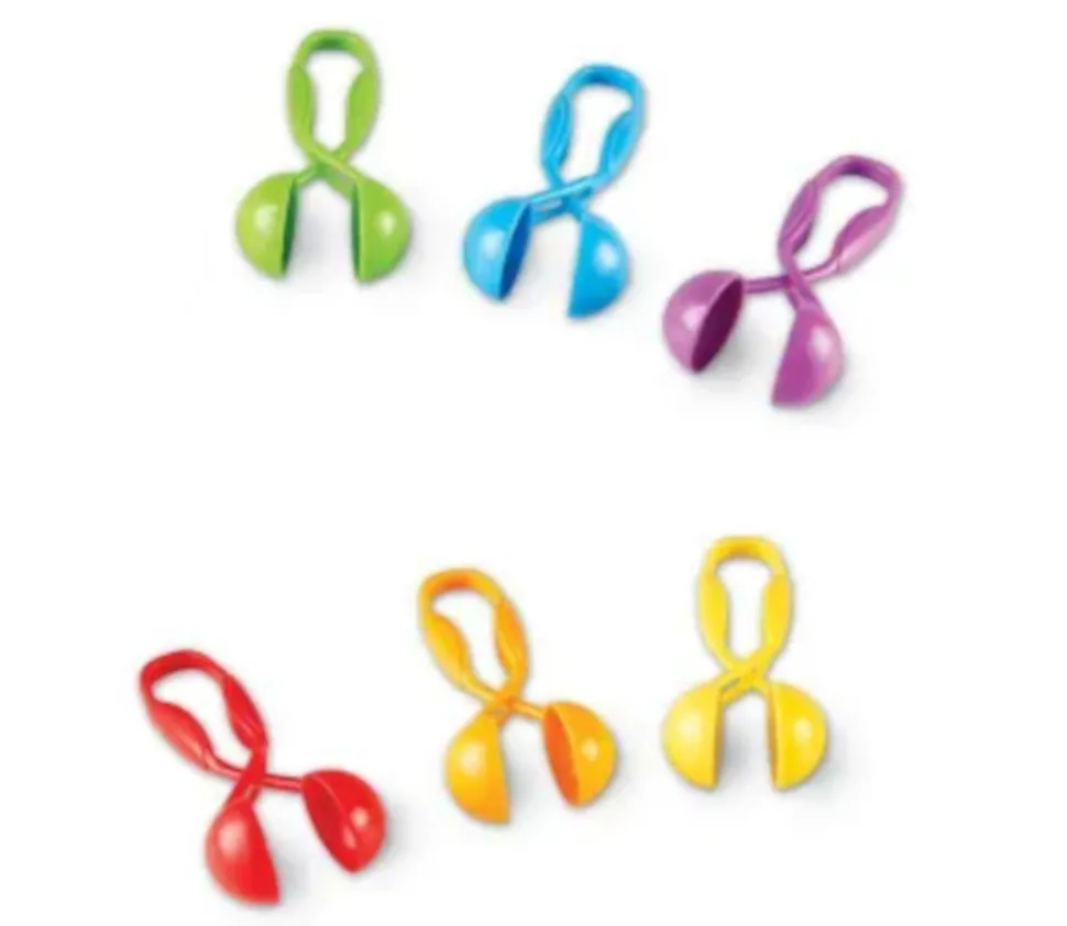 6 Pinces cuillères pour jeu motricité 11.5 cm