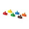 6 Pions bateaux voiliers multicolores en BOIS 17 x 14 x 9 mm