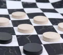 40 Pions bois dames noir naturel 3 cm