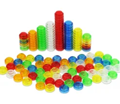 1000 pions empilables couleurs translucides 20 x 10 mm multicolores
