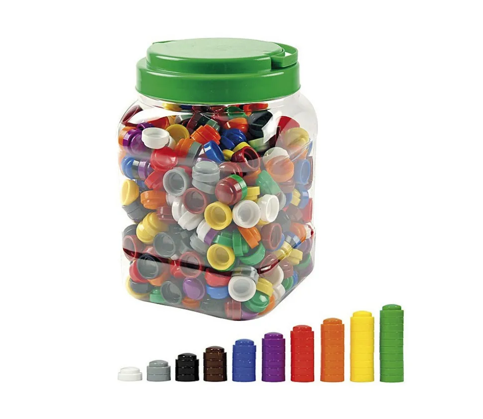 500 Pions empilables de couleur pour jeux 20 x 10 mm