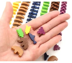 96 pions en bois préhistoire animaux et nourriture à l'âge de pierre