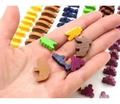 96 pions en bois préhistoire animaux et nourriture à l'âge de pierre