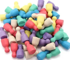 60 pions en bois re-wood (10 x 6 couleurs)