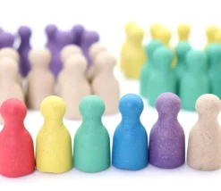 60 pions en bois re-wood (10 x 6 couleurs)