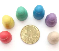 60 pions en bois re-wood (10 x 6 couleurs)