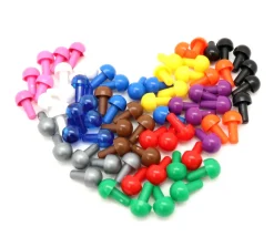 6 pions forme champignon à encastrer 15 x 9.5 mm lot par couleur