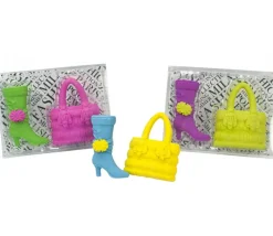 6 Pions gommes Mode / Shopping : 3 sacs à main et 3 bottes