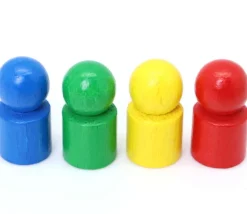 4 pions joueur droit avec boule en bois 15 x 29 mm