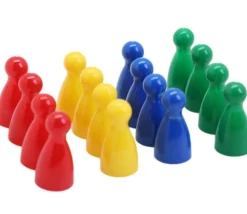 16 pions joueurs 24 x 12 mm en plastique pour jeux - mini quilles multicolores