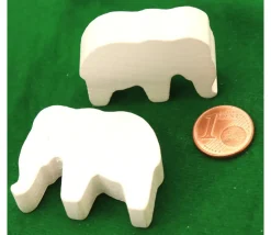 6 Pions éléphants colorés en bois 37 x 28 x 10 mm