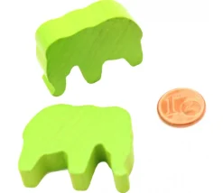 6 Pions éléphants colorés en bois 37 x 28 x 10 mm