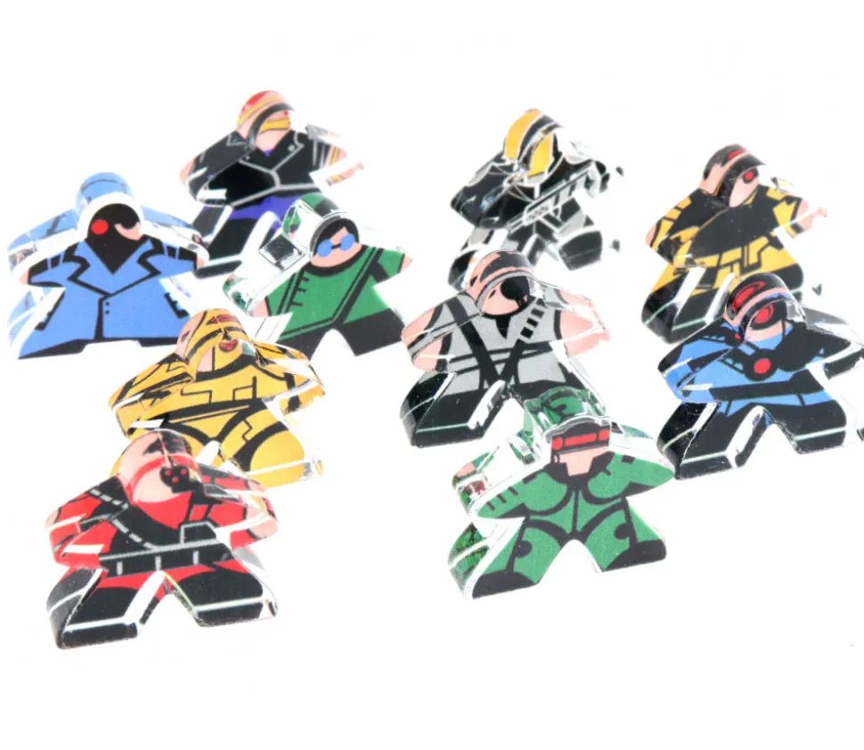 10 Pions meeple personnages Cyberpunk 18 x 20 mm