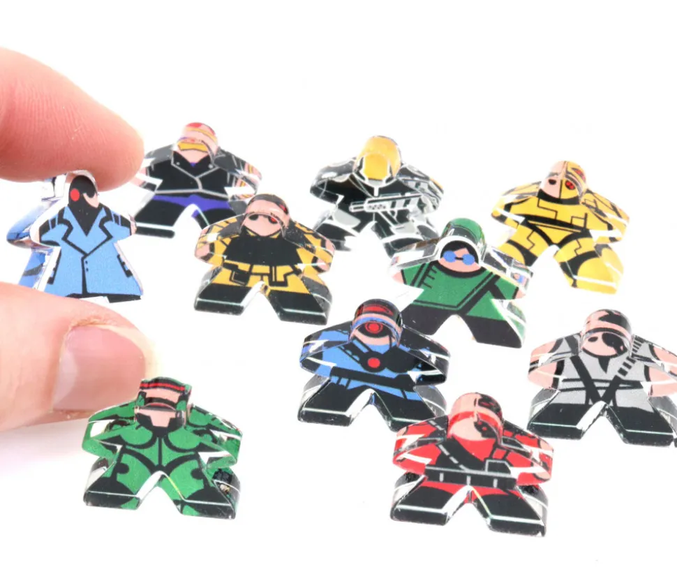 10 Pions meeple personnages Cyberpunk 18 x 20 mm