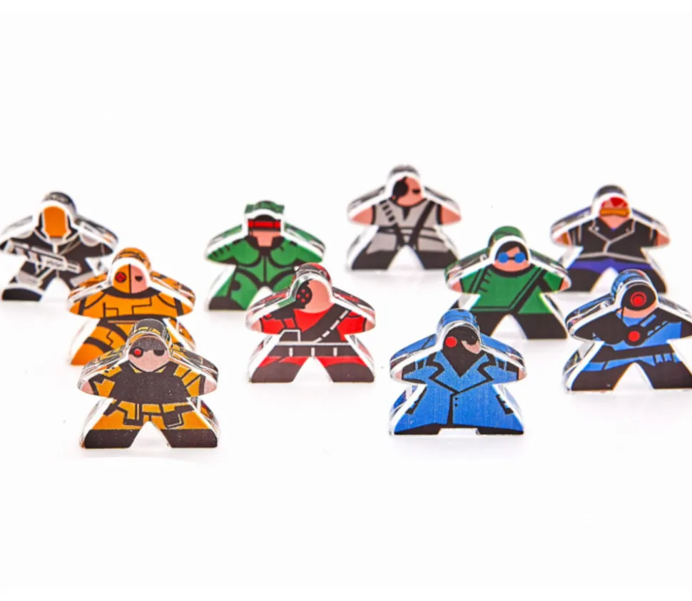 10 Pions meeple personnages Cyberpunk 18 x 20 mm