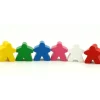 6 Pions meeples carcassone en bois multicolores 16x16x10 mm