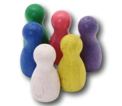 6 Pions Moyens 30 x 15 mm colorés en bois pour jeux
