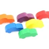 6 Pions multicolores voitures colorées en bois pour jeu 25 x 11 x 8 mm