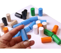 30 Pions octogones 15 x 30 mm en bois