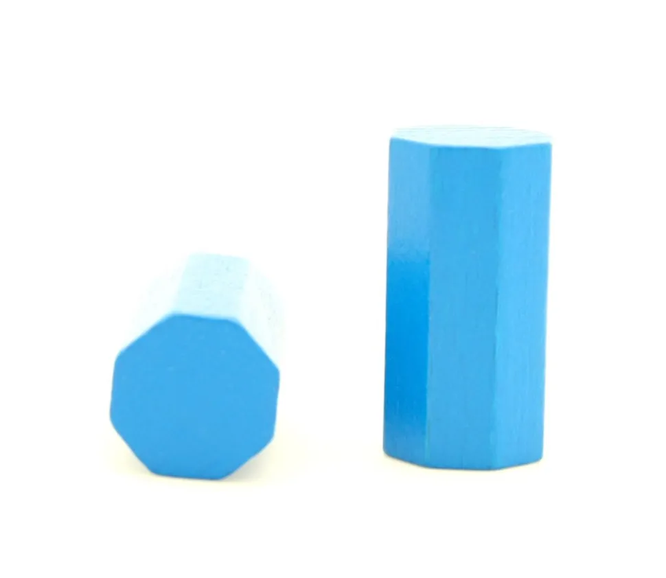 30 Pions octogones 15 x 30 mm en bois