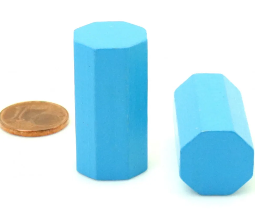 30 Pions octogones 15 x 30 mm en bois