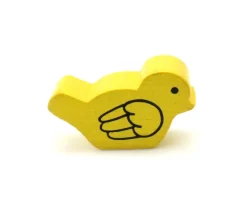 3 Pions oiseaux en bois 25 x 15 x 8 mm décor aile