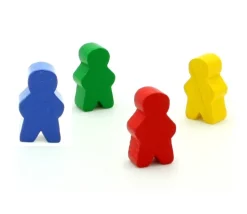 4 Pions personnage en bois bonhomme meeple lot de 4 pions garçons multicolores
