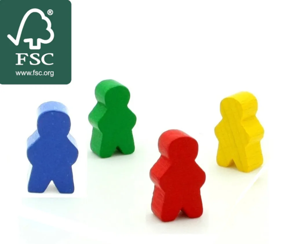 4 Pions personnage en bois bonhomme meeple lot de 4 pions garçons multicolores