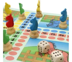 8 pions petits chevaux dada buis 3D et 2 dés