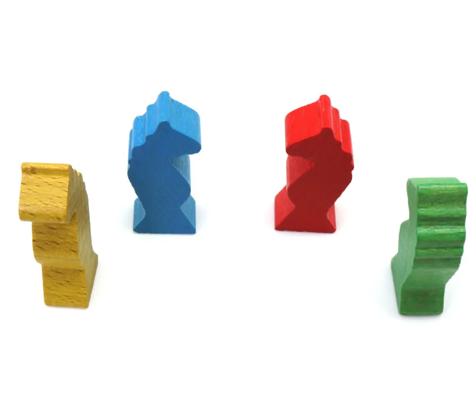 8 pions petits chevaux dada bois 4.5 cm + 2 dés