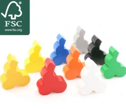 9 Pions vélo - Lot de 9 Cyclistes en bois 22x29x8 mm