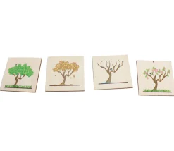 4 plaquettes bois 5 cm : les 4 saisons