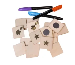 24 plaquettes carrées bois pour mémo à personnaliser 4.2 cm