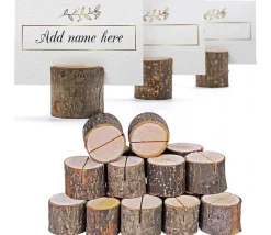 50 porte cartes rondins en bois - Ø 30 mm