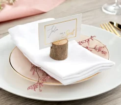 50 porte cartes rondins en bois - Ø 30 mm