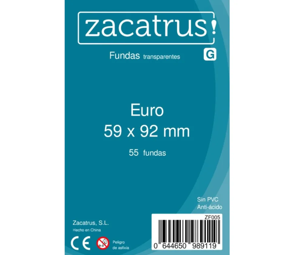 55 protèges cartes 59 x 92 mm pochette sleeves - Euro