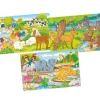 3 puzzles 24 pièces en bois animaux 27 x 17 cm